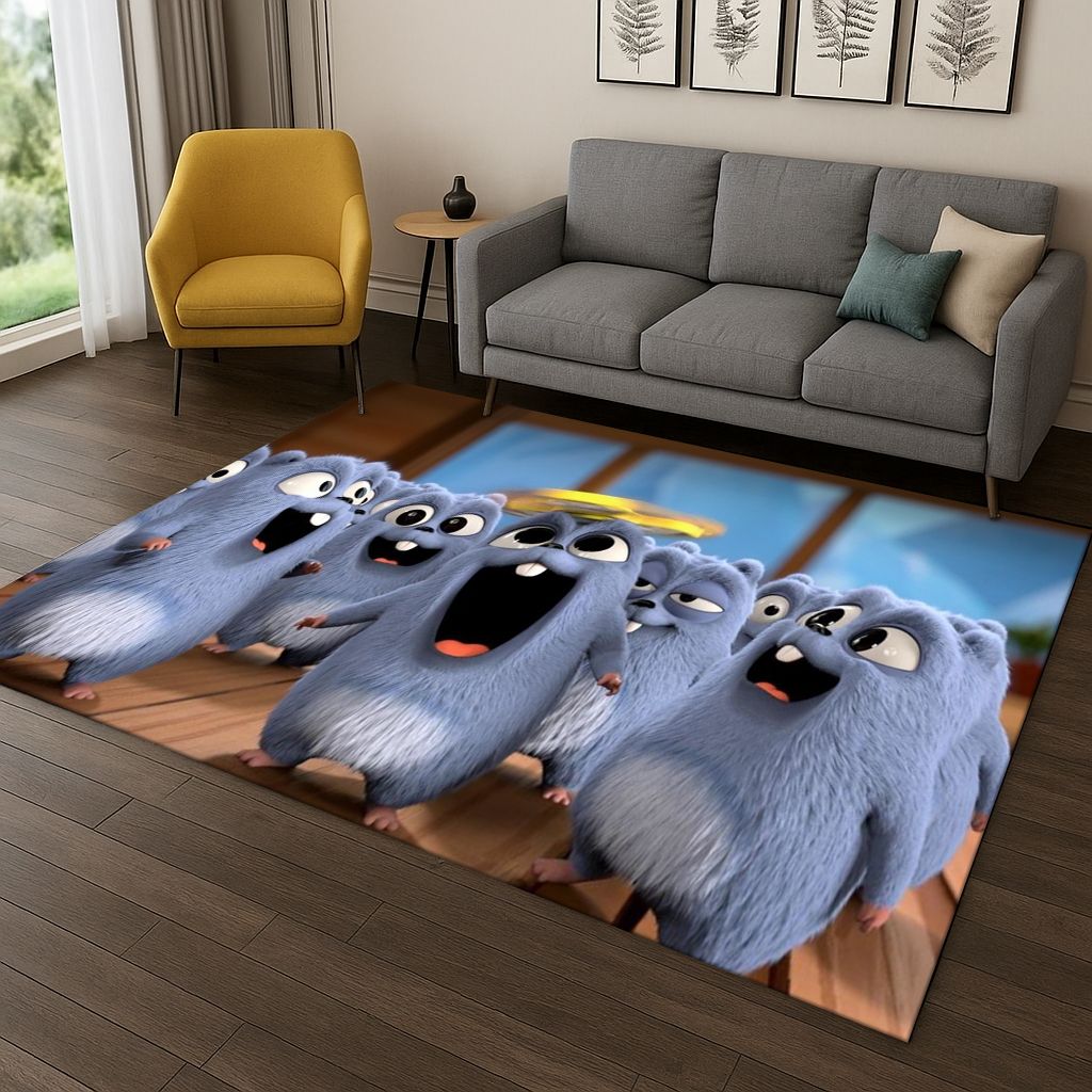 3D ковер Мультяшный ковер Гриззи и лемминги для спальни, гостиной, дивана, домашнего декора, коврик для игровой зоны детей, нескользящий коврик для пола, подарок