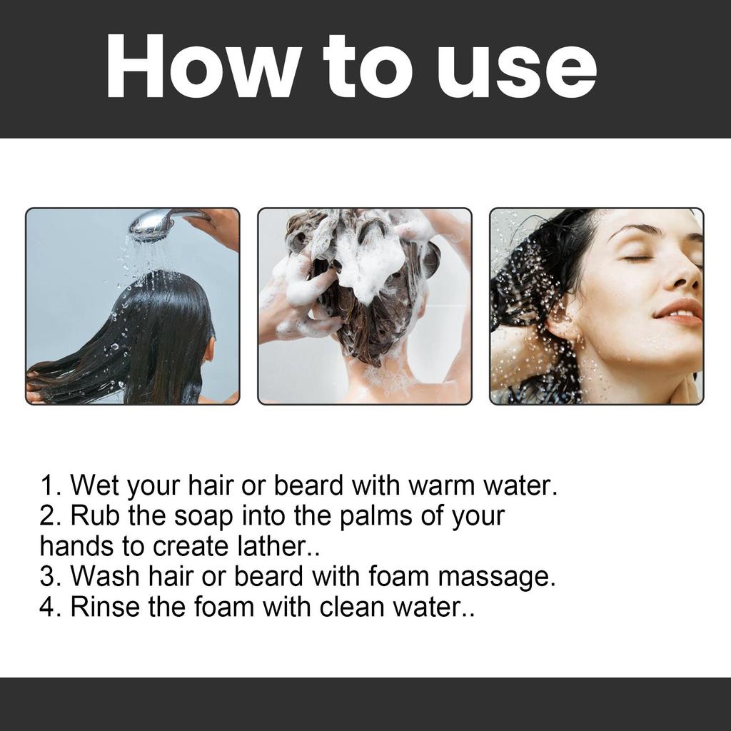 OUHOE Herbal Shampoo cleansing Soap gently cleans the surface of the hair, moisturizes dry frizz, and daily supple maintenance soap 55g