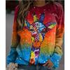 2025 Autumn & Winter Women's New Casual Crew Neck Long Sleeve Top 3D Animal Pattern