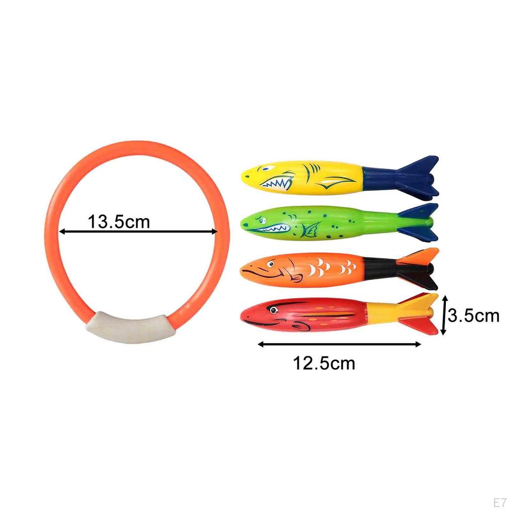 8 шт. кольцо для дайвинга с рыбой, игрушки для бассейна, забавные аксессуары для водных видов спорта, кольца для дайвинга