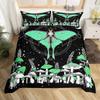 Butterfly And Death Moth Duvet Cover Queen Gothic Skull Flower Star Sky Moon Bedding Set Polyester Boho Exotic Black Quilt Cover