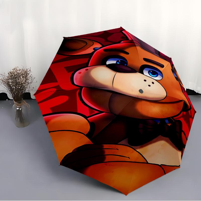1pc Freddy bear2 Umbrella, Sun Protection, And UV Shielding. It Has Eight Sturdy Ribs for Outdoor Use And Perfect Gift