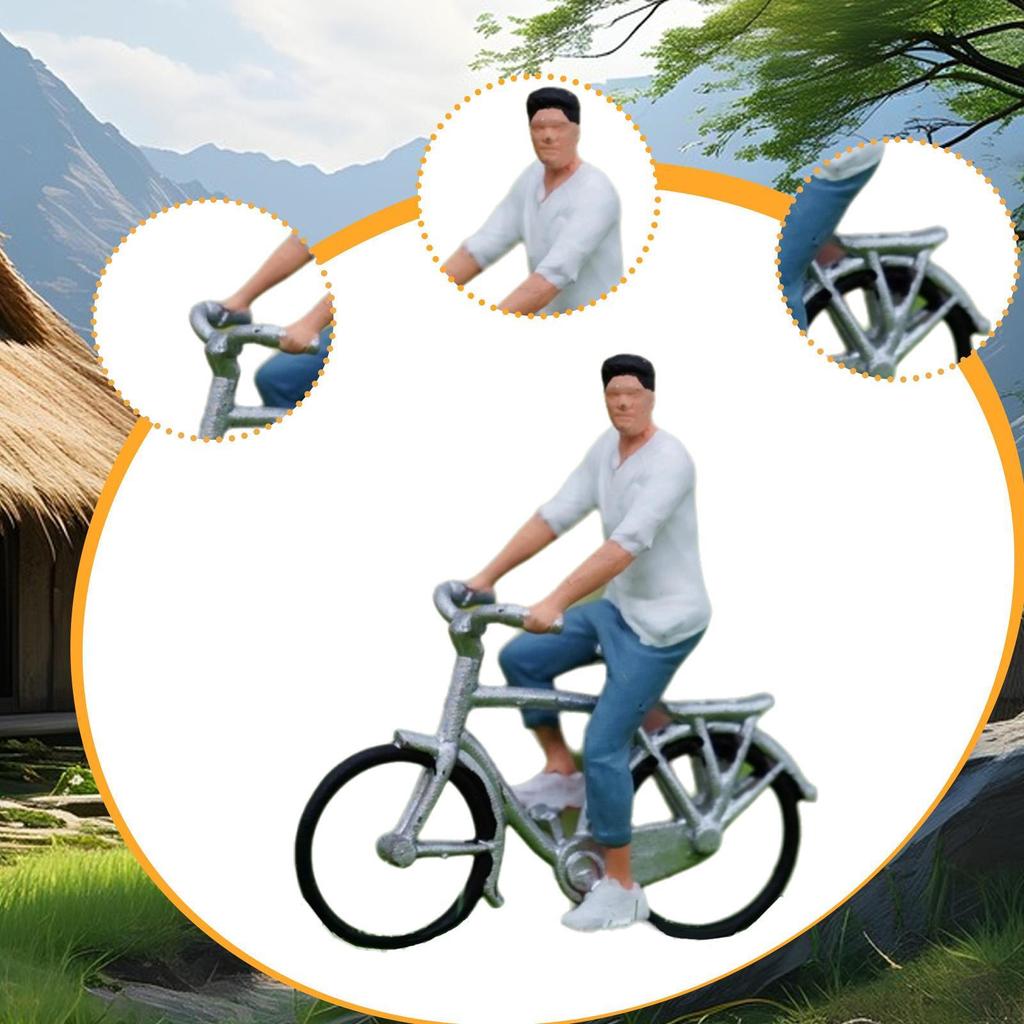 1/64 Велосипедист Смоляная Фигурка Езда Косплей Крошечные Люди Модель Поделки Для Кукольного Домика Пейзаж Пейзаж