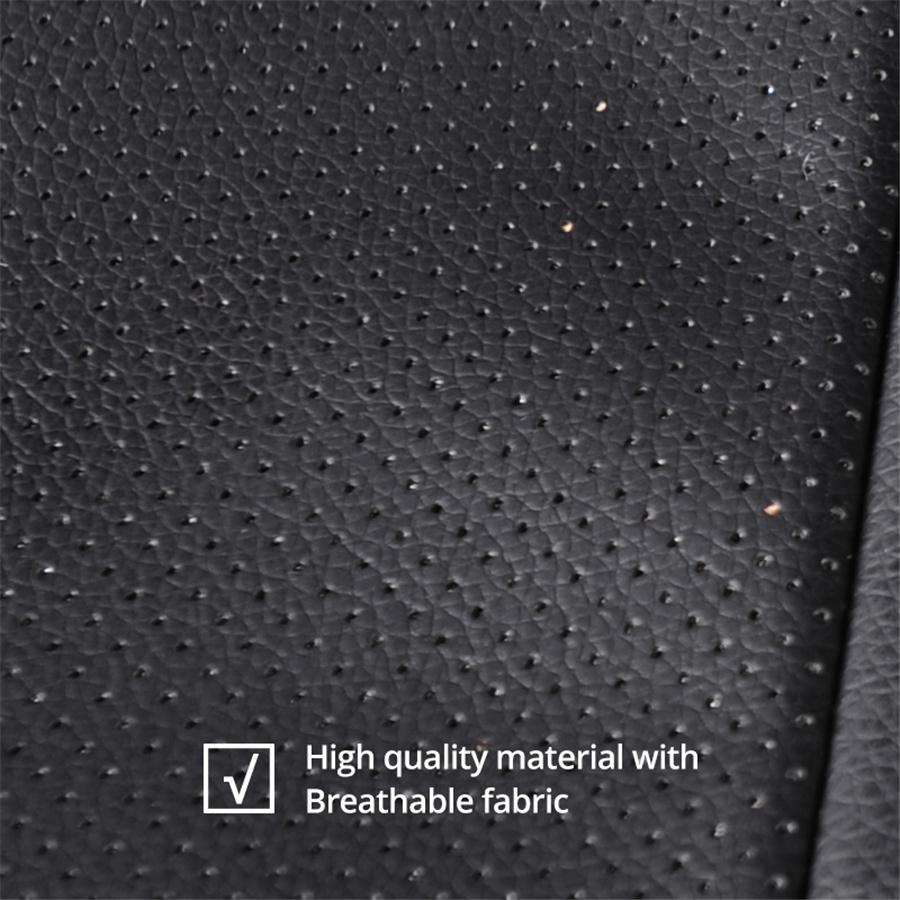 Крутые черные кожаные чехлы на сиденья 2+1 для автомобиля, изготовленные на заказ, сверхпрочные, водонепроницаемые, чехол для сиденья фургона