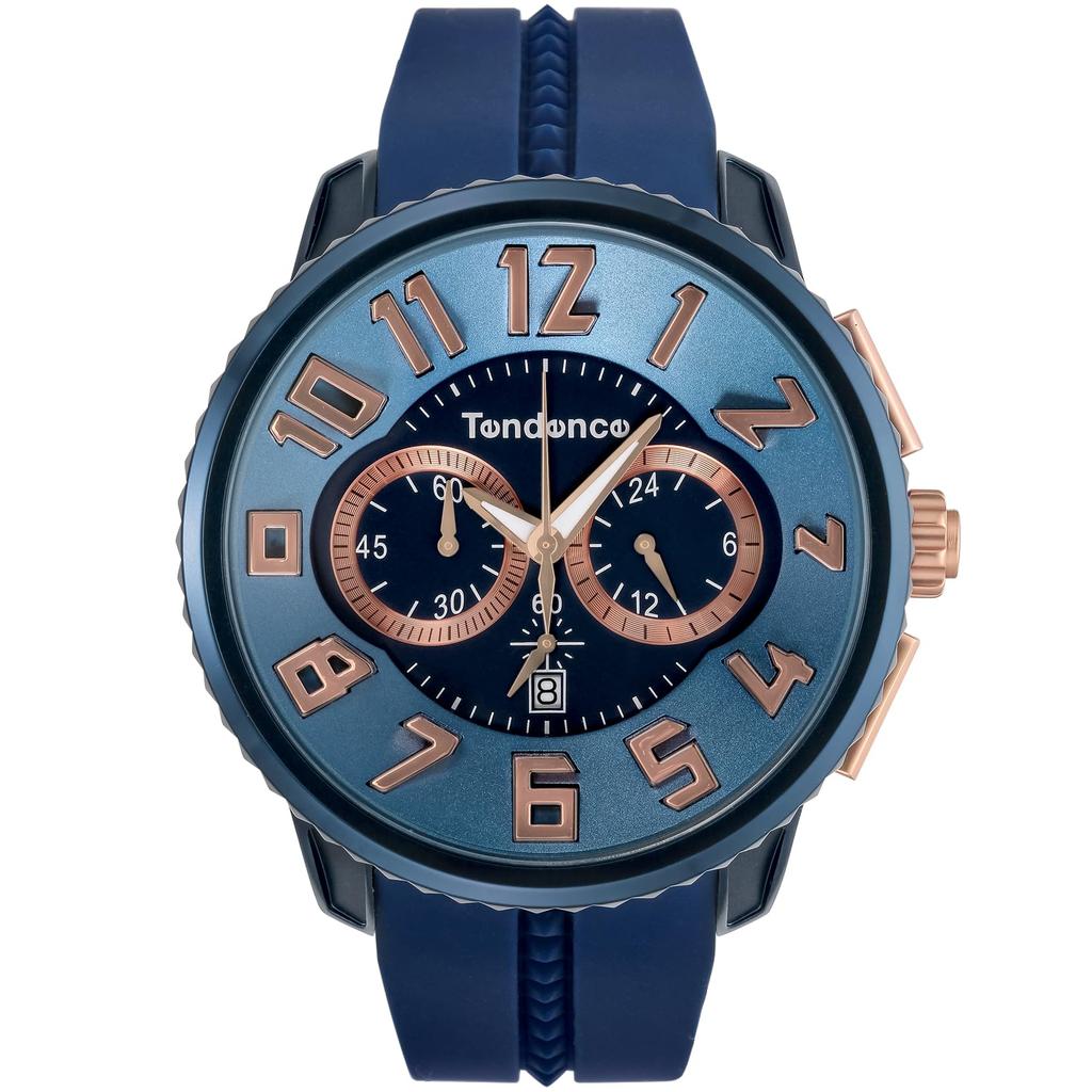 Watch Navy Dial Aluminum Mineral Glass Quartz 51MM Watch TY146008 Regular Imported Product [Tendence] Men's