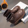 Girls' Fashion Trend with Zipper and Plush Insulation High Top Cotton Boots Short Boots Casual Fashion Boots