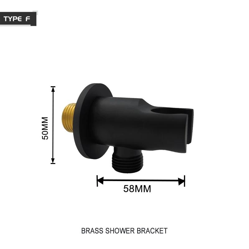 Black Brass Handheld Shower Spray Head Holder Bracket Bathroom Toilet Bidet Hand Sprayer Bracket With/ Without Outlet Connector