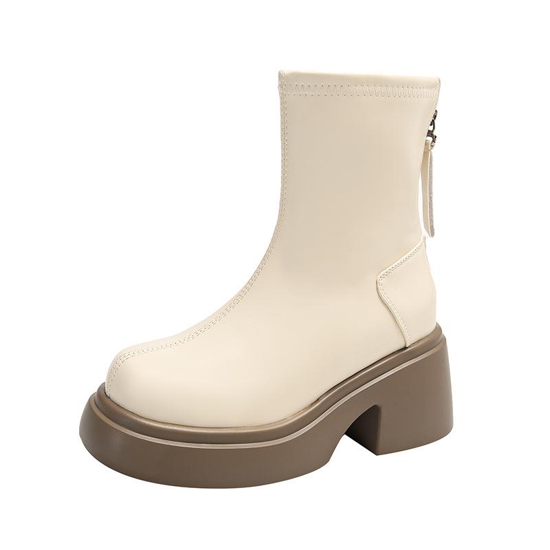 Женские короткие ботинки на толстой подошве, новые универсальные ботинки на толстом каблуке для осени и зимы, модные ботинки Мартин, короткие ботинки для женщин