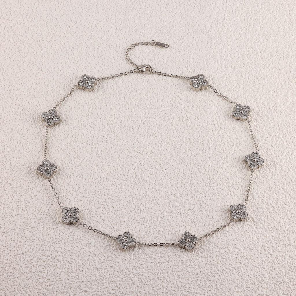 13 мм стальное ожерелье с клевером Ten Flower, цепочка на ключицу, модные и сохраняющие цвет украшения