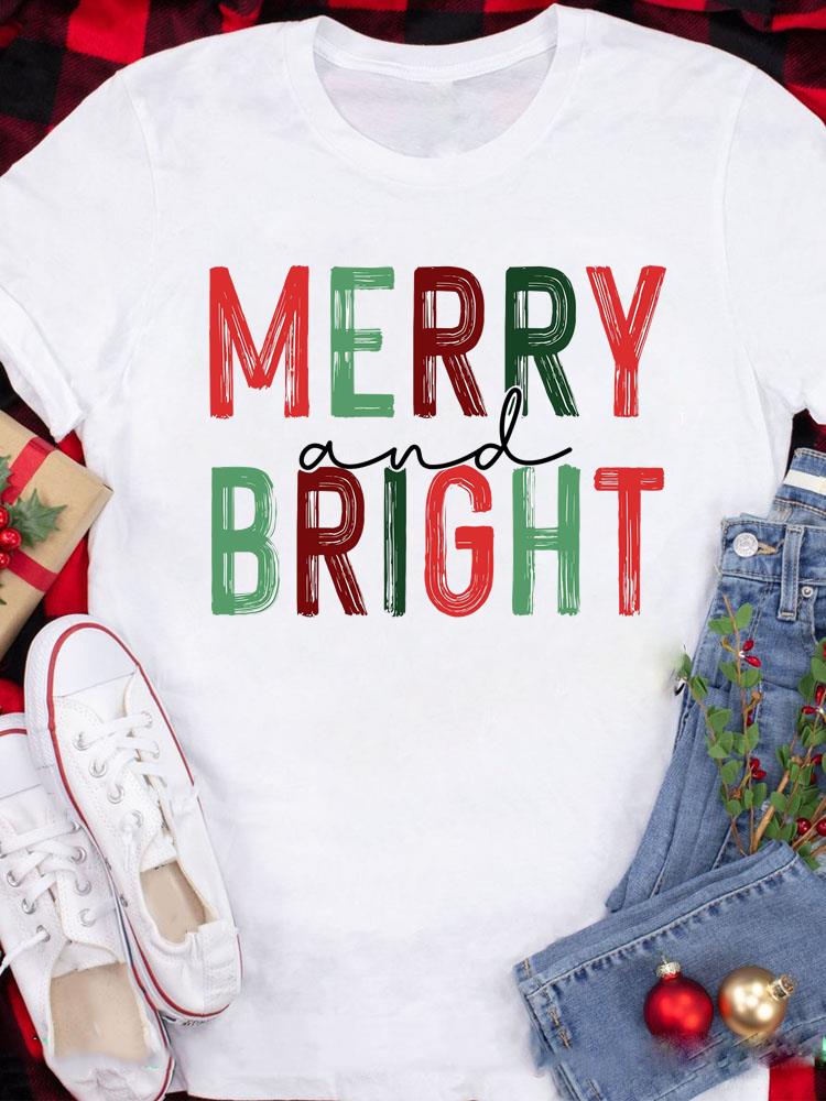 (Азиатский размер) Топ Футболка фестиваль Счастливого Рождества Новый год Праздник Повседневный любовь сердце клетка Женский Принт Леди Короткий рукав Мода Графические футболки