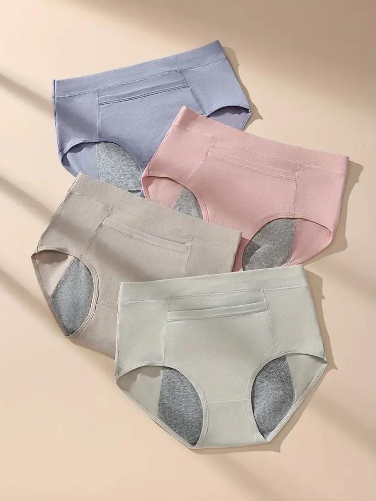4 шт. женские менструальные трусы физиологические трусы герметичное нижнее белье женские менструальные трусы с высокой талией хлопковые трусы нижнее белье