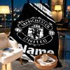 Custom Name Personalized Manchester Football F.C Print Blankets, Home Decor, Bedroom, Sofa, Camping, Couch, Gifts for Birthday Christmas