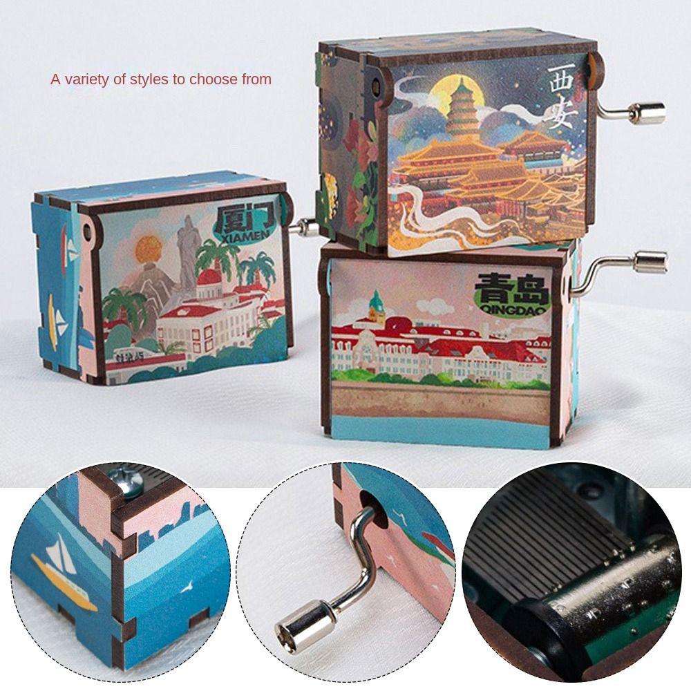 Настольное украшение Ручной завод Шкатулка Розовая Музыкальная шкатулка Украшение Музыкальная шкатулка Подарок на День святого Валентина