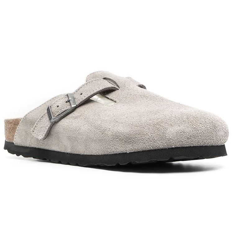 Birkenstock Бостон Удобные Универсальные Дышащие Нескользящие Закрытые Тапочки Унисекс Тапочки Серые 1017651BOSTONSTONE
