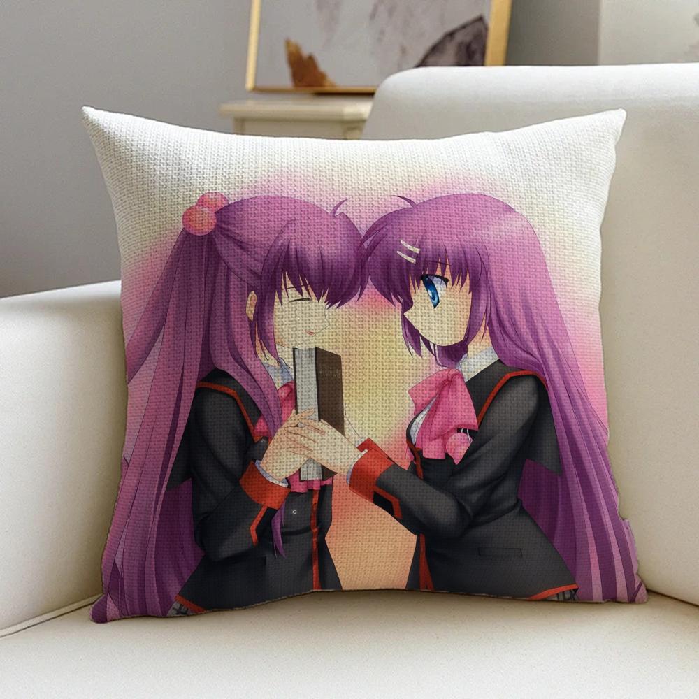 Little Busters Cushion Cover Cushion Cover Pillowcase, Anti-Mite Invisible Zipper, Linen Sofa Cushion