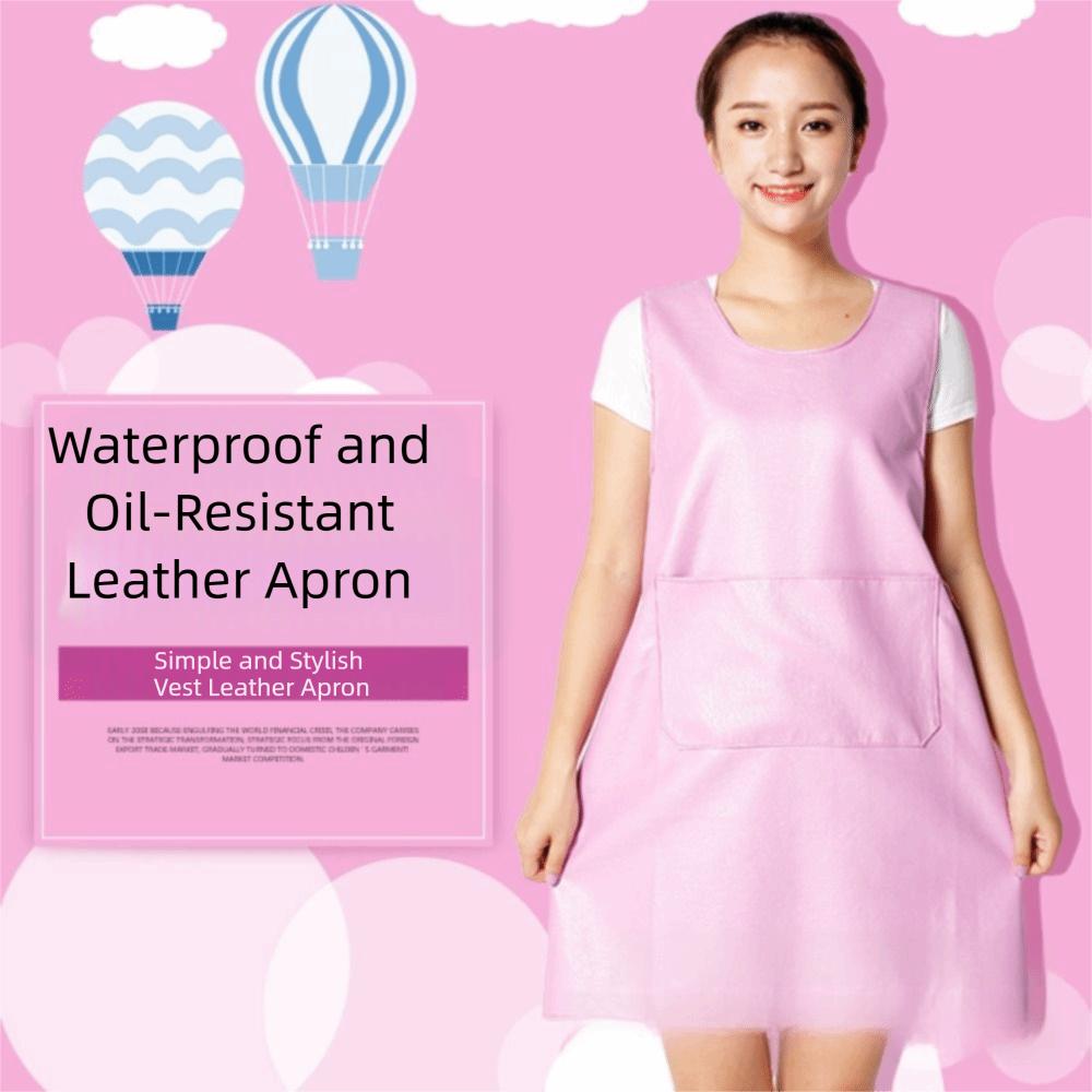 Фартук шеф-повара из искусственной кожи, дизайн жилета, взрослый нагрудник, бытовая уборка, рабочая блуза, для кухни, для готовки