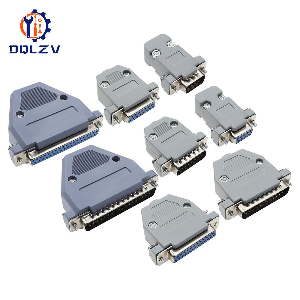 DB15 DB25 DB9 DB37 Параллельный Последовательный Порт Female/Male Паяный Разъем+Пластиковая Сборная Оболочка 37 9 15PIN VGA Адаптер
