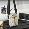 Sports Drawstring Crossbody Bag Solid Color Mobile Phone Pack Quick-dry Nylon Shoulder Bag  Unisex
