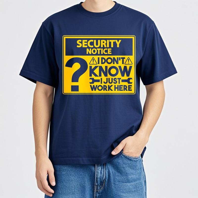 Printed Women summer tshirt Fashion Security Notice I Dont Know I Just Work Here Basic Women Tee shirt male summer teeshirt