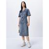 Женское джинсовое миди-платье PEACEBIRD в стиле ретро с V-образным вырезом