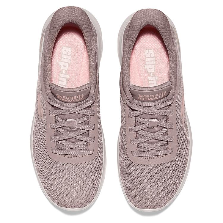 Skechers Go Walk Удобные Модные Простые Универсальные Низкие Кроссовки Женские Сникеры Серый Коричневый 125516-TPE