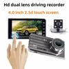 4,0-дюймовый автомобильный видеорегистратор высокой четкости с беспроводным подключением по Wi-Fi для мобильного телефона, автомобиль с двумя объективами и двойной записью