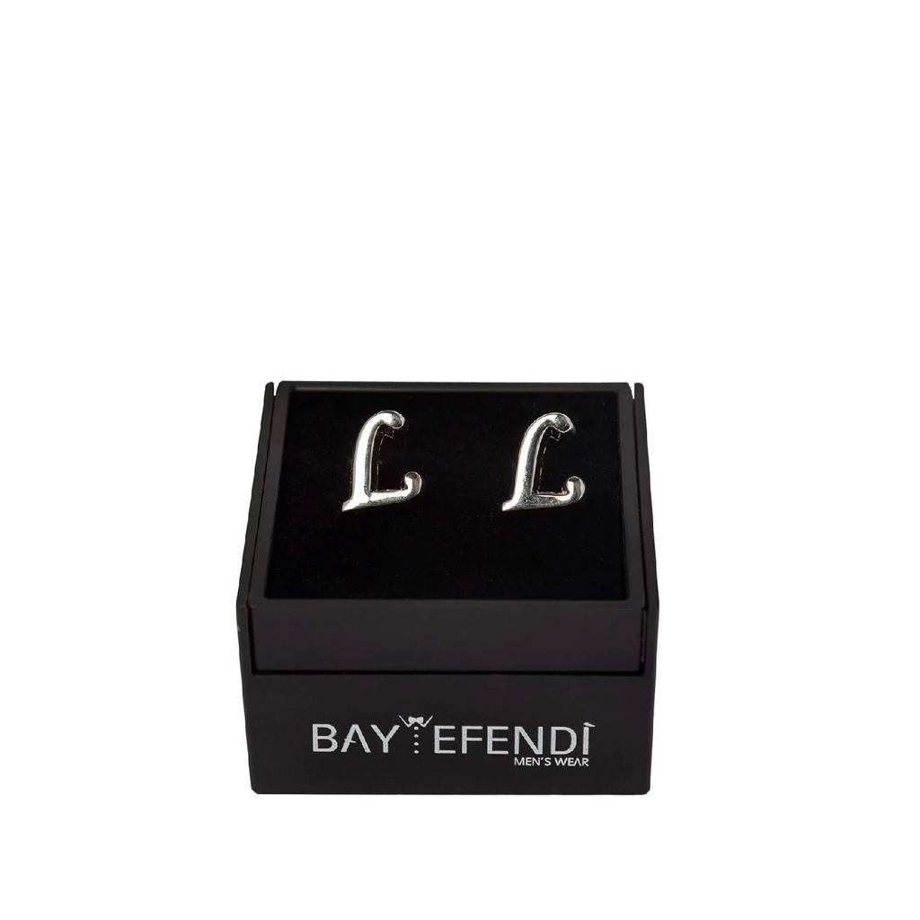 Персонализированная запонка серебряного цвета с буквой А