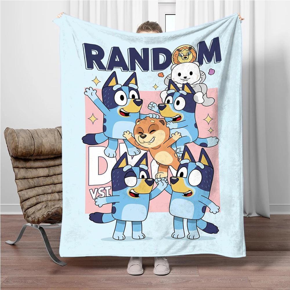 MINISO Disney-Bluey Мультяшный плед Пушистый фланелевый Детский и Взрослый Диванный плюшевый Покрывало-накидка Обедненный плед для дивана-кровати Подарок