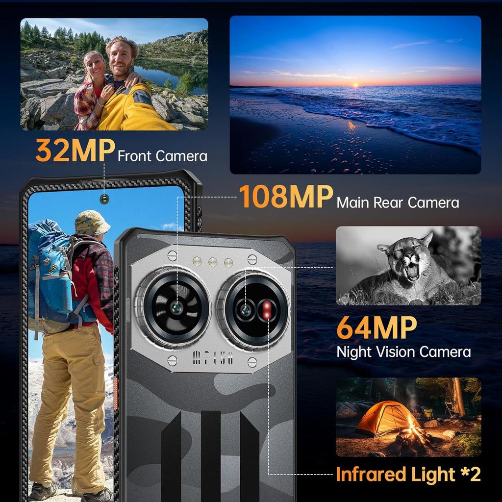 IIIF150 Air 2 Ultra Outdoor Mobile Phone 5G, 32(16+16)GB 512GB, 6.78 Inch AMOLED, 5000mAh, Android13