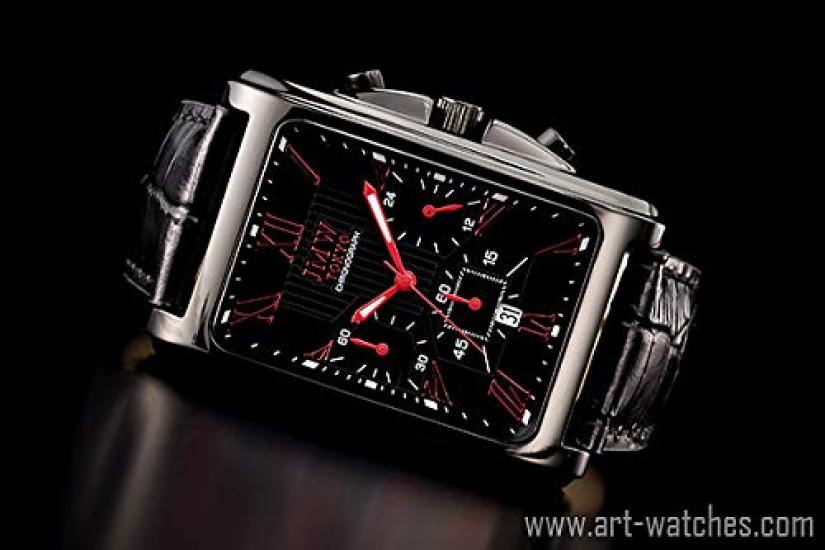 JMW TOKYO Square Black Square Rectangular Limited Edition Seiko Quartz Leather Genuine Simple Popular for Day Gift to 300 pieces Men's Watch, & Red,