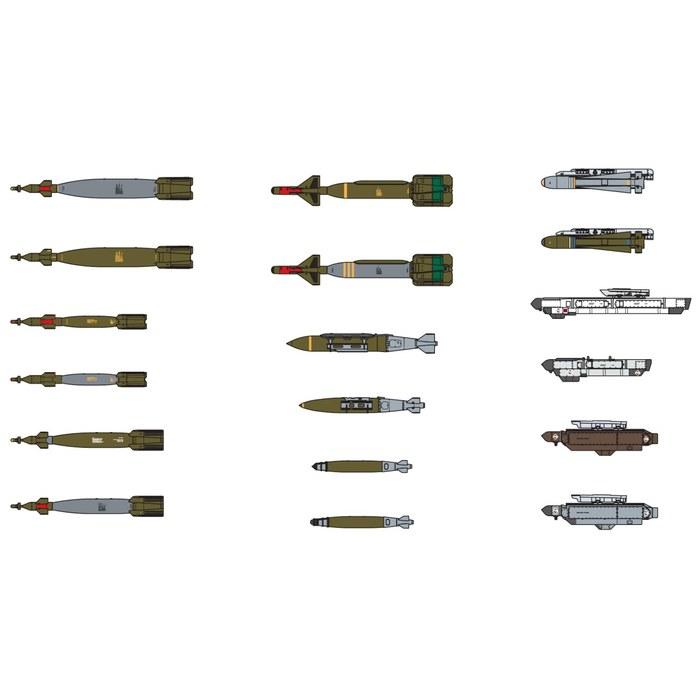 FineMolds 1/72 Jet Aircraft Series US Aircraft Bomb Set 2 Plastic Model FF102 (Aircraft) Mold Color 3 cm x 0.5 cm x 0.5 cm