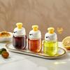 100Ml Cooking Oil Jar Glass Bottle Press Type Seasoning Storage Bottle Spice Metered Oil Control Bottle