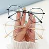 2 пары простых очков с овальной металлической оправой и прозрачными линзами, милые и модные очки, меняющие цвет