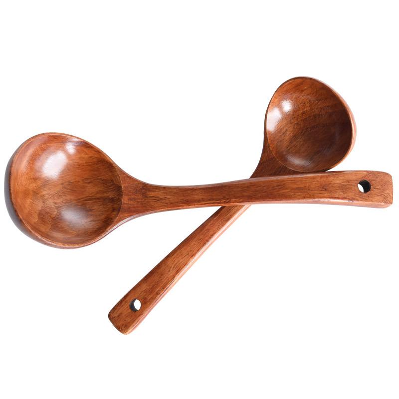 1PCS Wooden Spoon Kitchen Cooking Utensils Tool Soup Teaspoon Catering Soup Spoon Long
