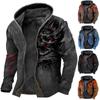 Men's Personalized Casual Printing Long Sleeve Zipper Sweater Thick Cotton Suit Winter
