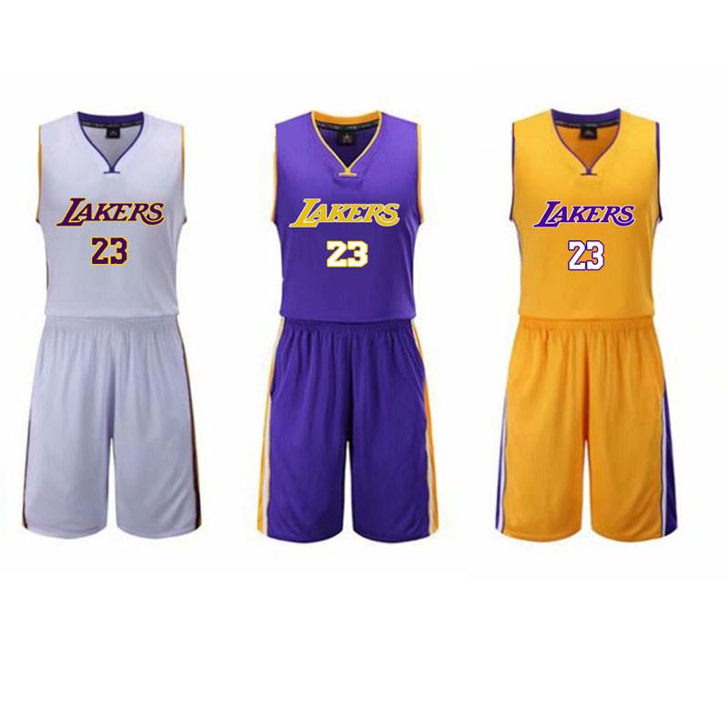 Баскетбольный комплект формы Los Angeles Lakers Леброн Джеймс из полиэстера для мужчин и любителей спорта