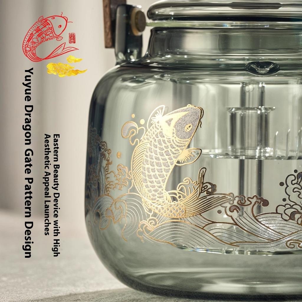 Чайник Gianxi Толстое стекло Открытый огонь Паровой чайник Чайник для разделения чая Жаростойкий чайник