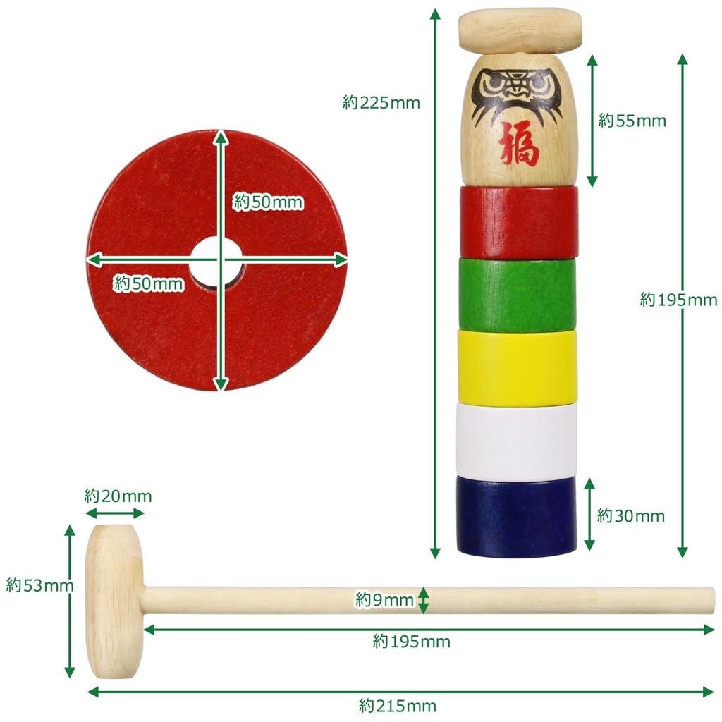 Morikuru Daruma Drop Folk Craft Wooden Toy for Traditional SG Wonder Zone Toy, Children, Style, TK01-22, Medium, 22.5cm