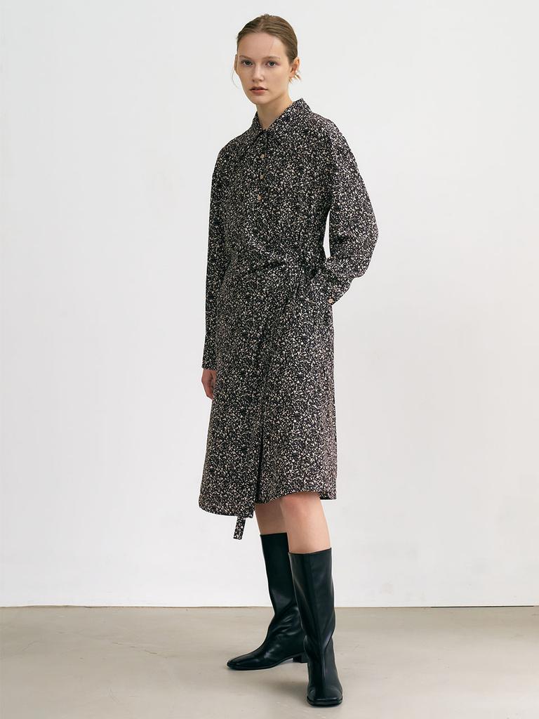 Ed Mang 6A Asymmetrical Leopard Shirt Dress (Brown)