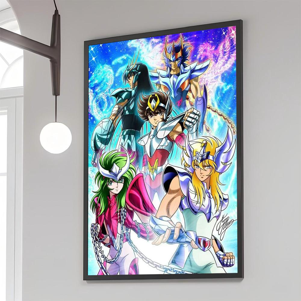 1PC Saint Seiya Poster Movie Sticky Posters Retro Kraft Paper Sticker DIY Room Bar Cafe Aesthetic Art Wall Painting