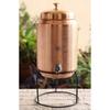 Copper Water Pot, Embossed Finish Design with Brass Tap & Stand, Storage & Serving Water, Volume- 5 Liters