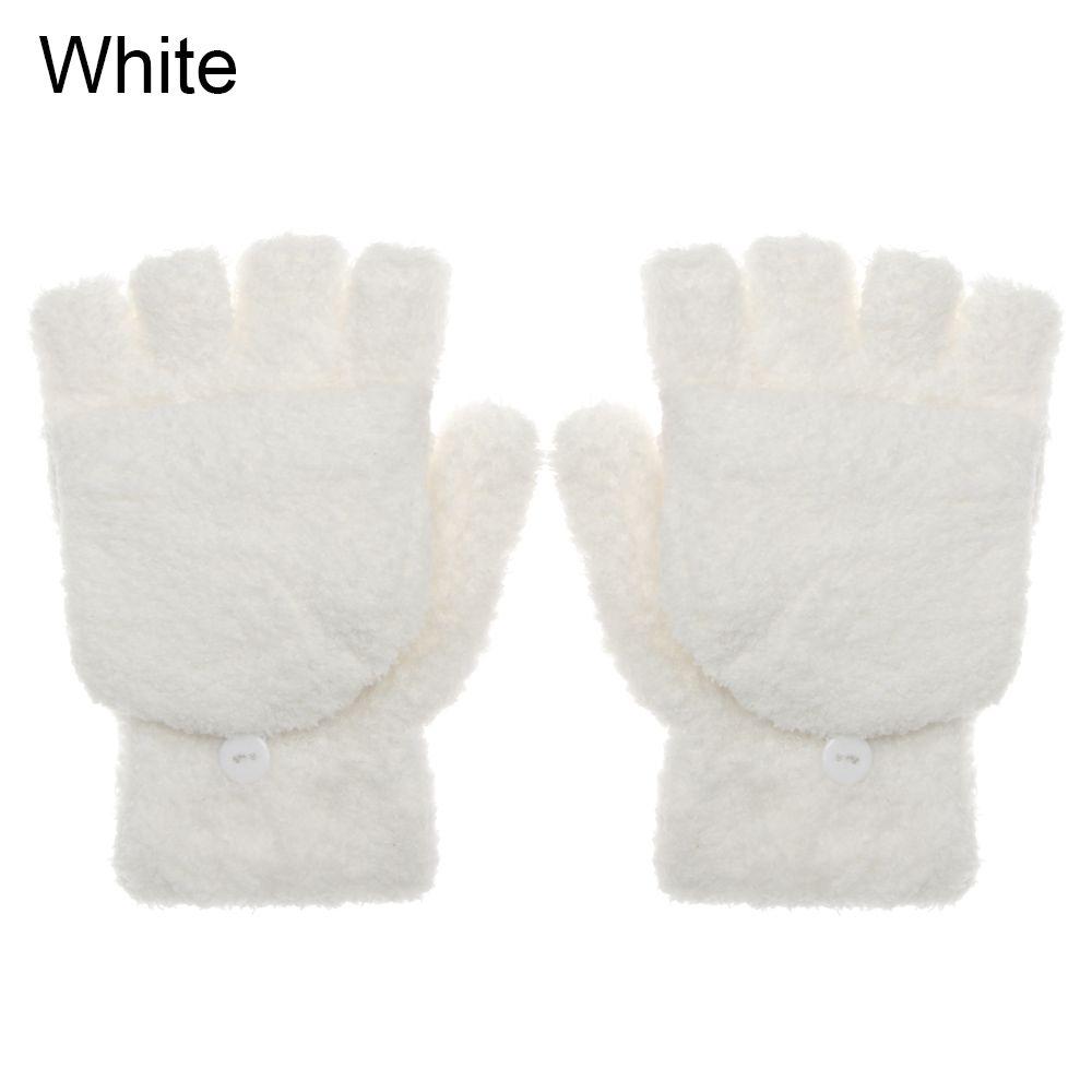 Толстые перчатки без пальцев двойного назначения из кораллового вельвета, перчатки-митенки с откидным верхом