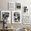 Paris Fashion Girl Red Wine Coffeel Black White Photos Posters Prints Wall Art Canvas Painting Pictures for Living Room Decor