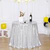 Wedding Banquet Decor Round Solid Color Tablecloth Cloth Art Sequin Table Cover for Party Cake Dessert Table Exhibition Events