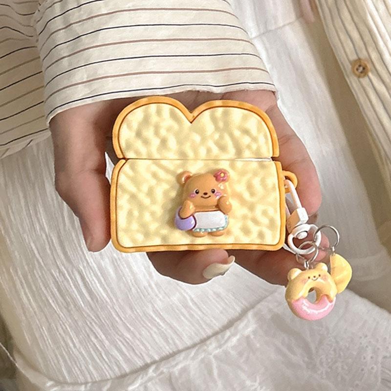 3D Чехол для беспроводных наушников в виде хлеба с глазками для AirPods Pro 2, зарядный чехол для AirPods 4 2024, силиконовые аксессуары для наушников