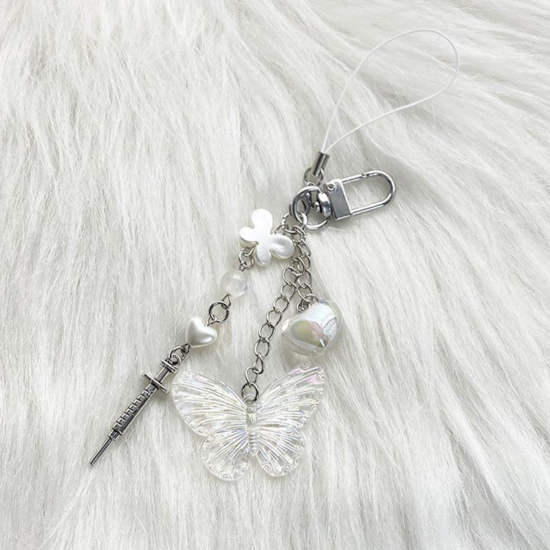 Pink Y2K Phone Charms Pendant Kawaii Key Chain For Bag Cute Accessories Women Girl Strap Lanyard Beaded Ins Korea