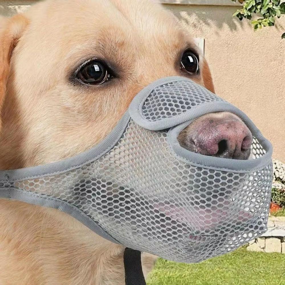 Anti-Bite Mesh Dog Muzzle Breathable Pet Mouth Mask Comfortable Dog Mouth Cover Large Dogs