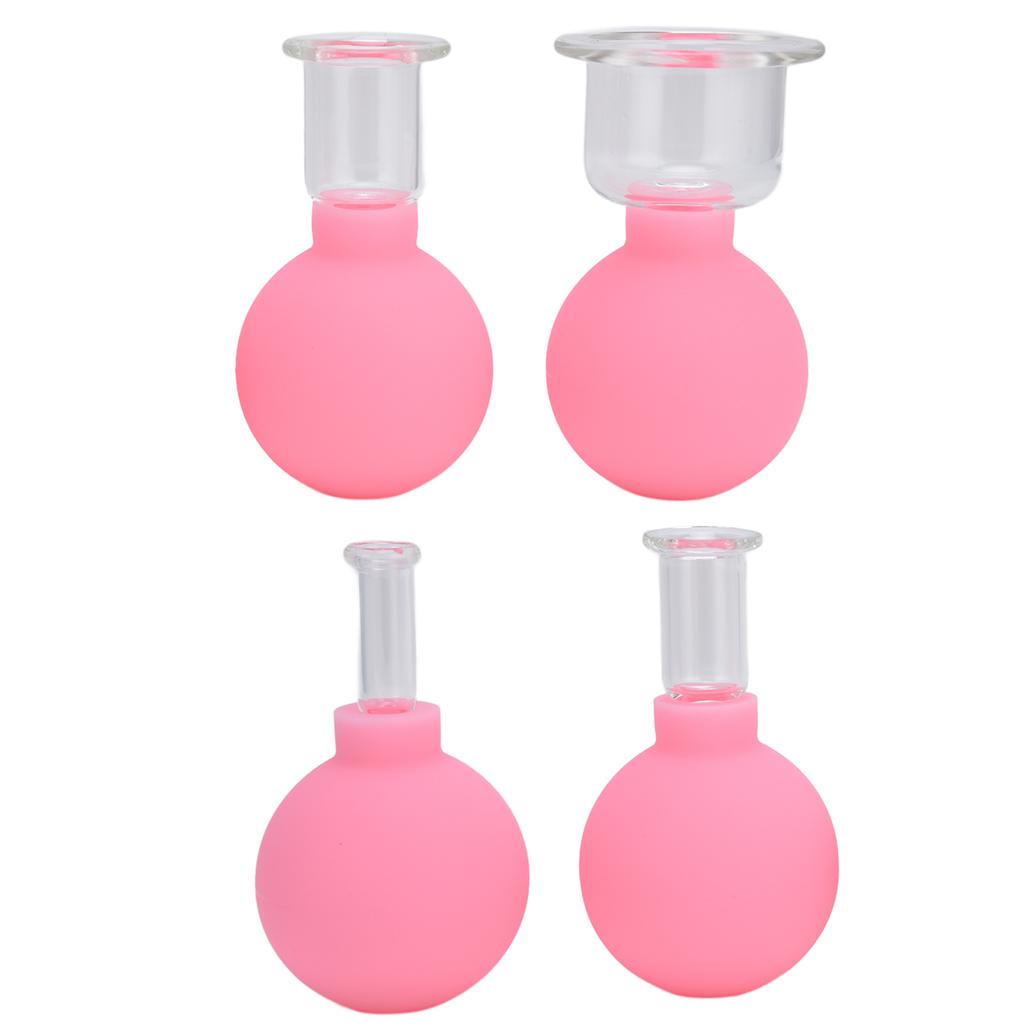 Набор силиконовых банок для вакуумного массажа, 4 шт., для лица, ног, рук, спины