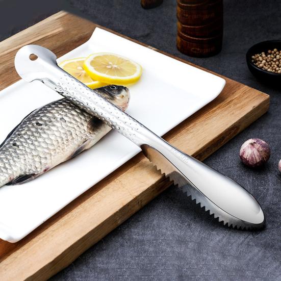 Fish Scale Scraper Stainless Steel Fish Scaler Comfort Grip Fish Scale Remover Tool Kitchen Gadget for Home