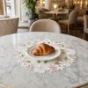 Fabric Placemat, with Hollow Embroidery Round Coasters, Foldable Protection from Heat Stains And Scratches Table Mat for Kitchen